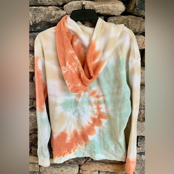 FEAT Venice tiedye hoodie ‘blanket blend’ apricot and blue so soft! Oversized - Picture 4 of 5